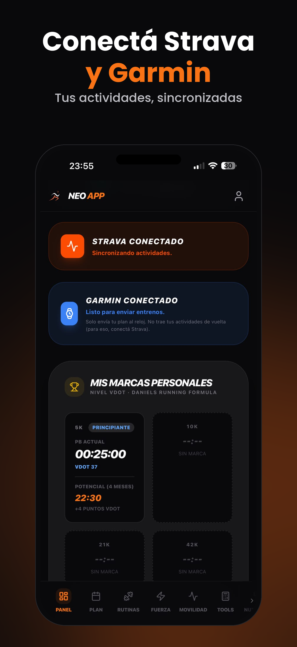 Neo Coach: Strava y Garmin