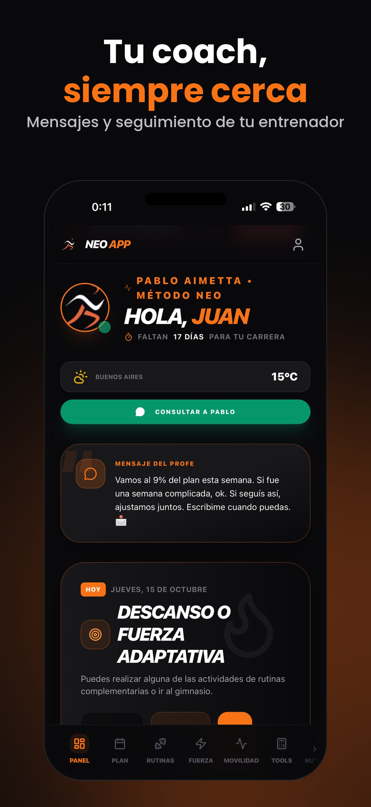 Pablo Hernán Aimetta, entrenador de running y fundador de NEO Running Team